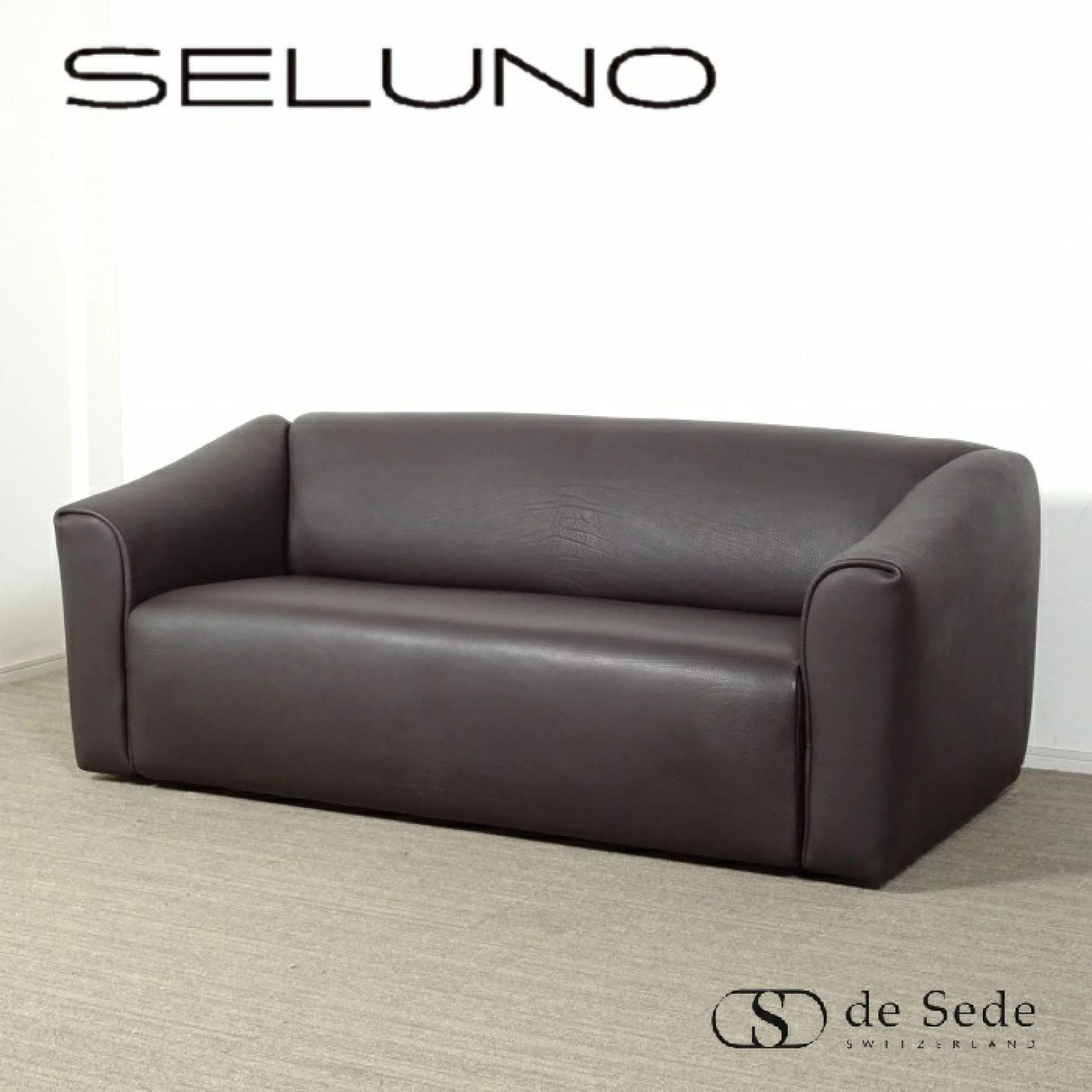 ◾︎SELUNO◾︎ 【展示美品】desede デセデ DS-47 2人掛けソファ / ダークブラウン本革 294万 x581
