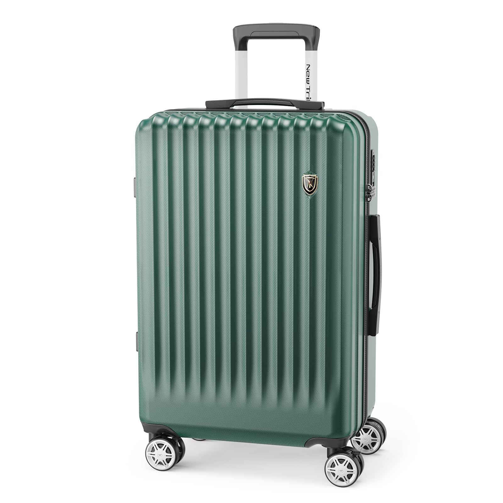 キャリーケース ストッパー付き 機内持ち込み スーツケース 軽量 大型 S/M/Lサイズ キャリーバッグ 耐衝撃 大容量 ファスナータイプ 静音 ダブルキャスター TSAロック 海外 旅行 ビジネス 出張 (グリーン、Sサイズ/機内持込 /1～3泊)