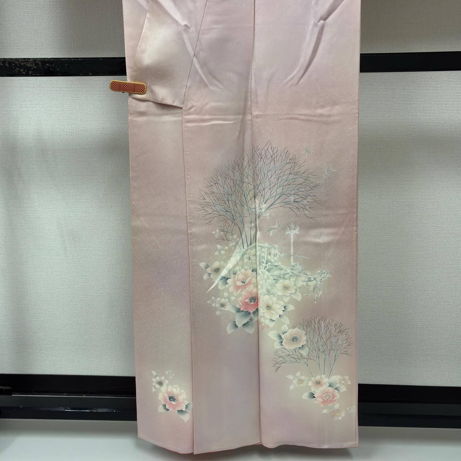 付け下げ 正絹 紋なし 美しい染めの花 袷 着物 MK-9640 - メルカリ