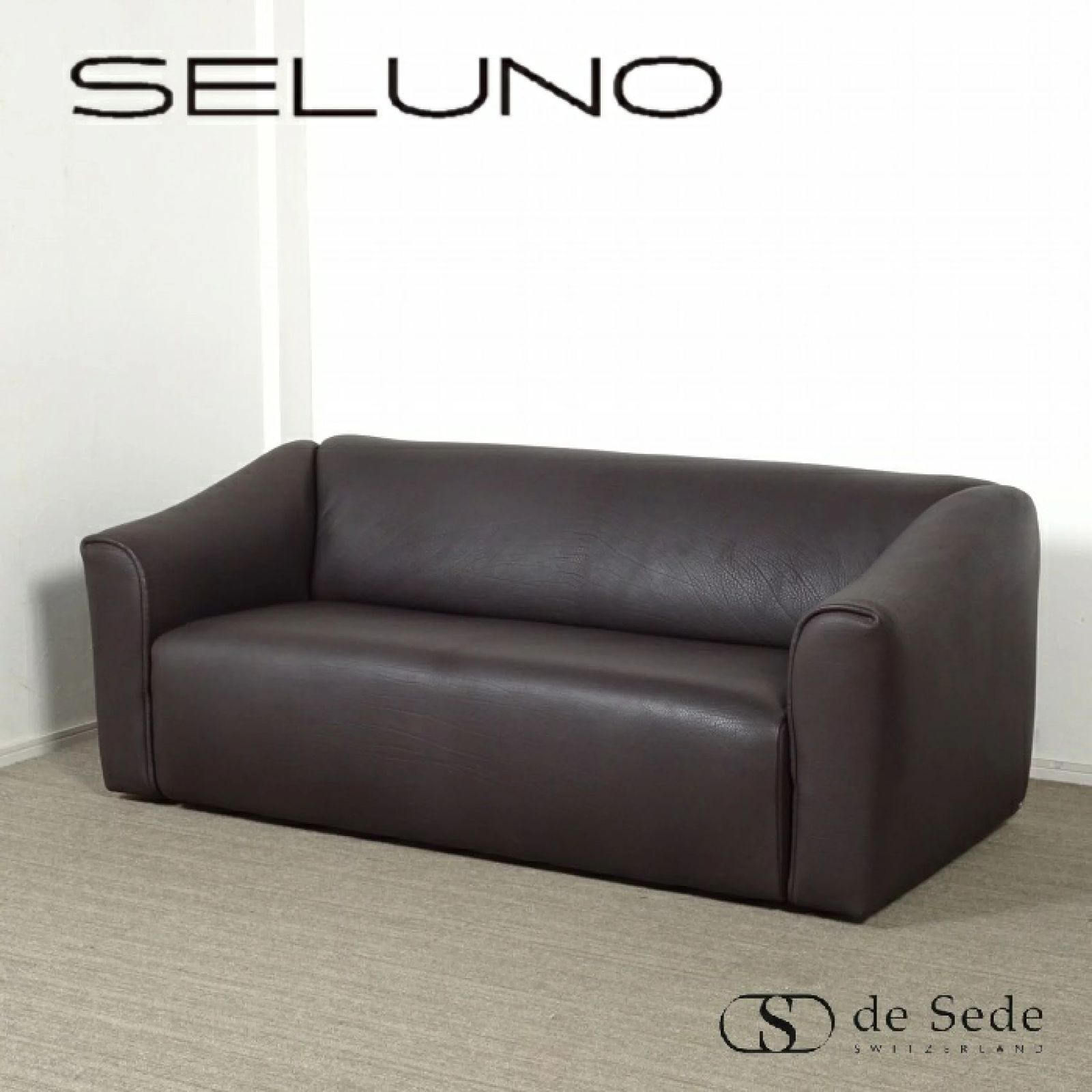 ◾︎SELUNO◾︎ 【展示美品】desede デセデ DS-47 2人掛けソファ / ダークブラウン本革 295万 x583