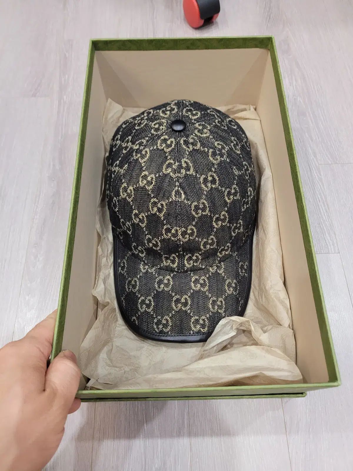 グッチ ブラック デニム ベースボールキャップ Mサイズ (58cm)