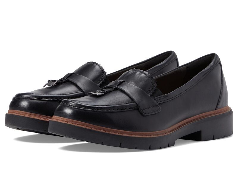 クラークス レディース シューズ スリッポン・ローファー Clarks Westlynn Bella Black Leather ブラック