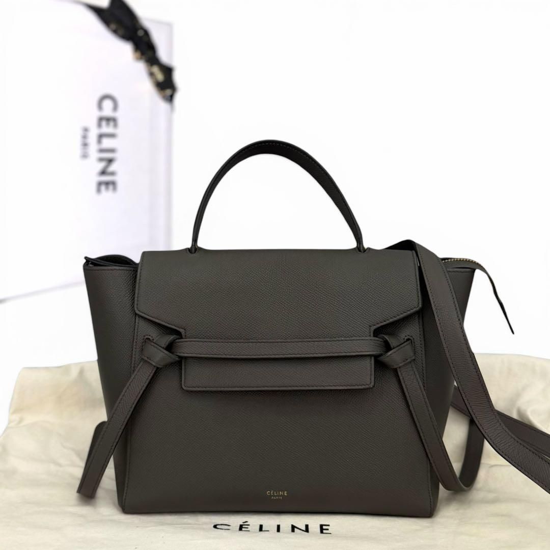 セリーヌ　ベルトバッグ　マイクロ　ショルダーバッグ　ハンド　2way CELINE グレー