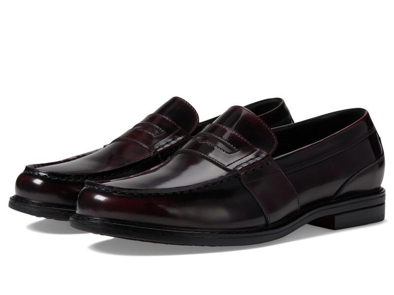 ノンブッシュ メンズ シューズ スリッポン・ローファー Nunn Bush Lincoln Penny Loafer Burgundy Polish バーガンディ