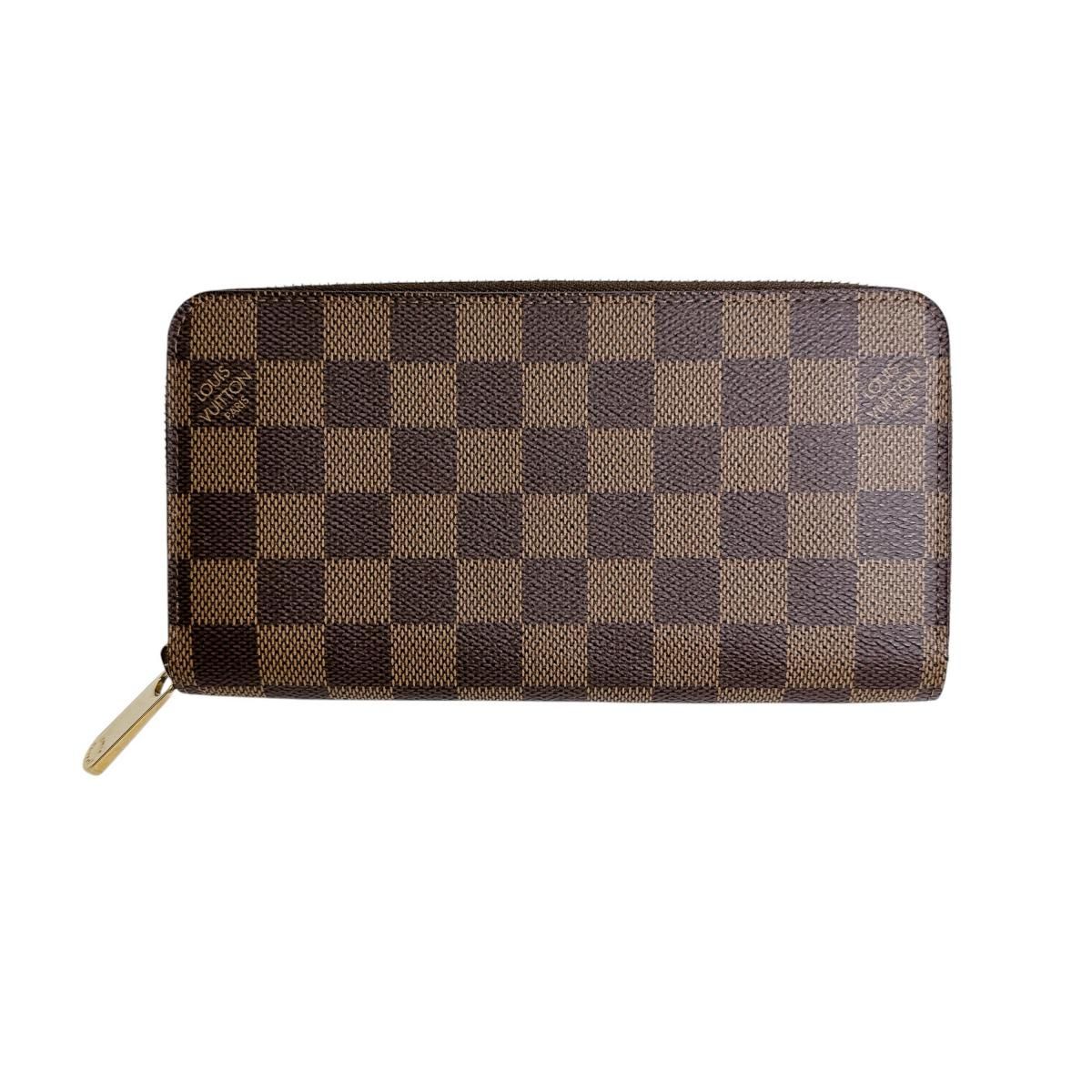 ルイヴィトン N60015 ダミエ ラウンドファスナー ジッピーウォレット 長財布 LOUIS VUITTON エベヌ