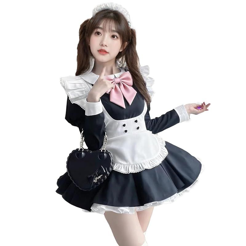 【新品】 [KALAOK] メイド服 コスプレ衣装 女装 萌え萌え かわいい 仮装 ゴスロリ ワンピース black S