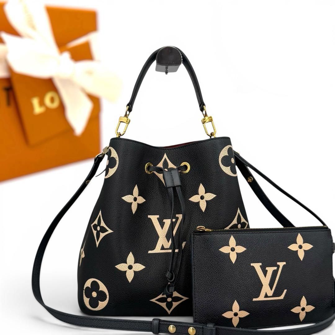 ルイヴィトン　モノグラム　アンプラント　ネオノエ　ショルダーバッグ　黒 LOUIS VUITTON バイカラー