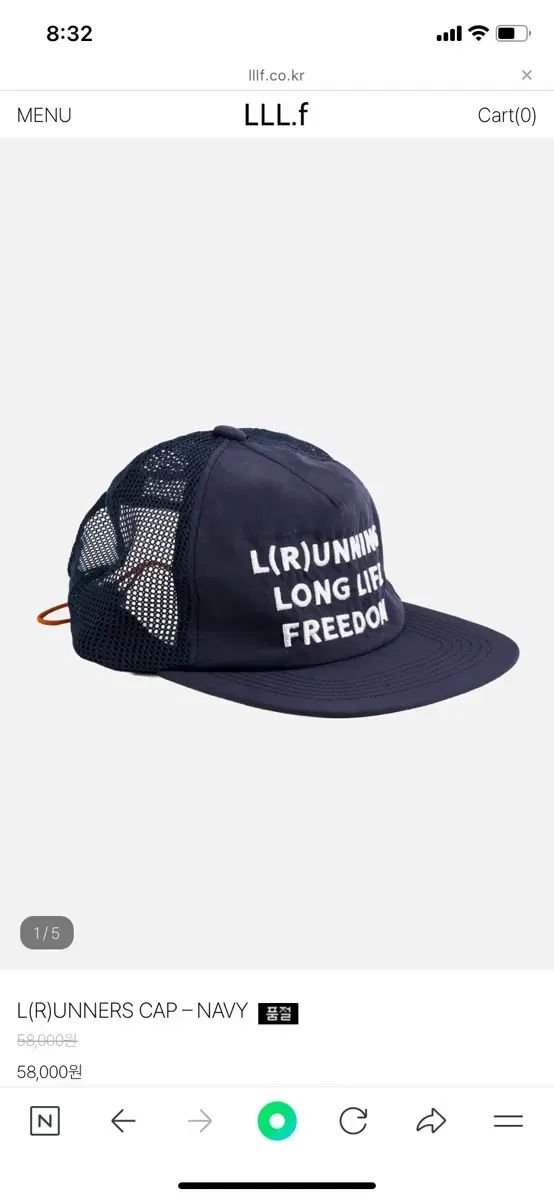 lllf ハヌ ランニングキャップ ネイビー