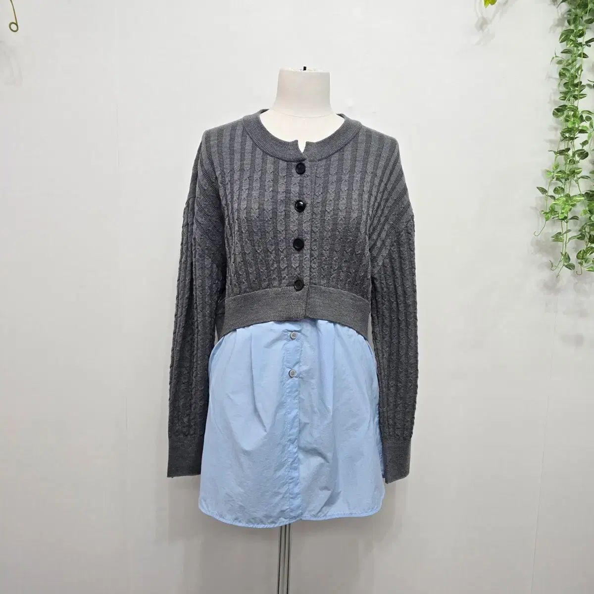 ハンサム SYSTEM 22'FW レイヤード ニット シャツ