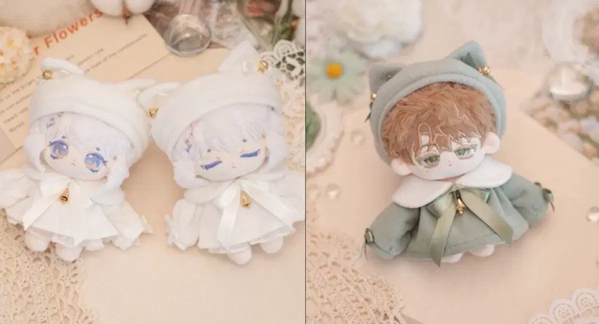 ニニマル フラッフィーキャット 10cm 人形服 白 緑 未開封