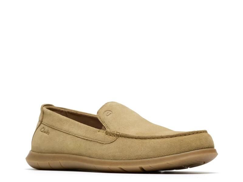 クラークス メンズ シューズ スリッポン・ローファー Clarks Flexway Step SlipOn Beige Suede ベージュ