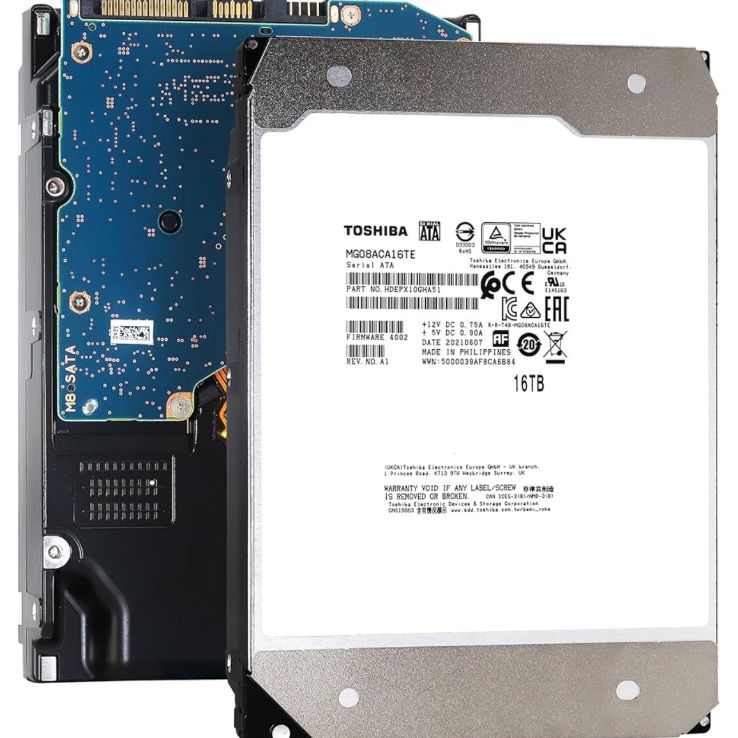 東芝 HDD 16TB MG08シリーズ 企業版, 3.5インチ ハードディスク 外付け テレビ録画用 Nas CMR MG08ACA16TE
