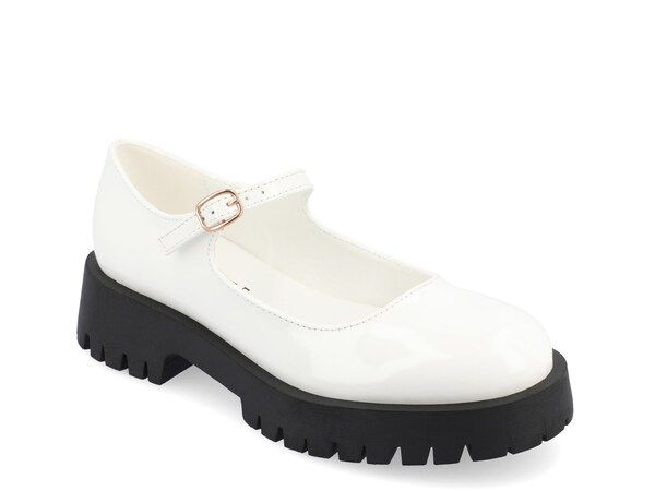 ジュルネ コレクション レディース シューズ スリッポン・ローファー Journee Collection Kamie Mary Jane Loafer White Patent ホワイト