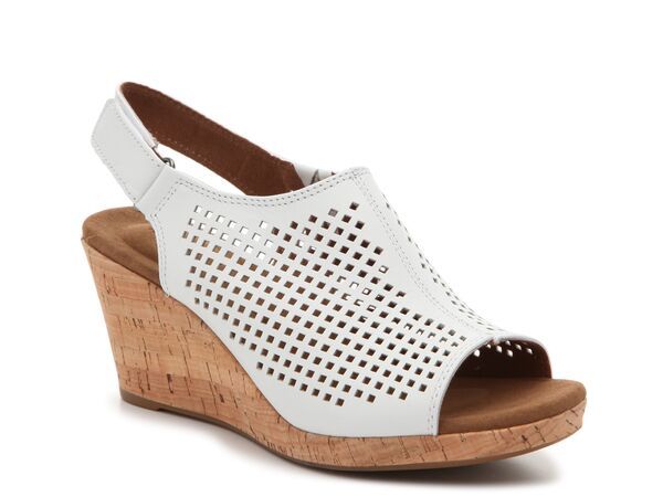 ロックポート レディース シューズ サンダル Rockport Briah Wedge Sandal White ホワイト