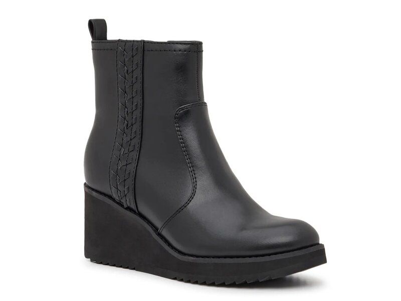 アース レディース シューズ ブーツ・レインブーツ Earth Camryn Wedge Bootie Black Faux Leather ブラック