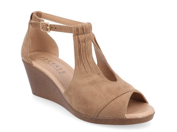 ジュルネ コレクション レディース シューズ サンダル Journee Collection Kedzie Wedge Sandal Taupe トープ