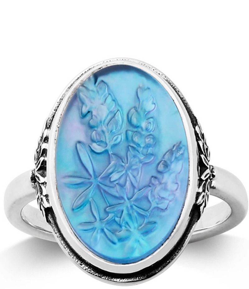 ジェームズ エイヴリー レディース アクセサリー 指輪 James Avery Bluebonnet Layered Sculpted Gemstone Band Ring Sterling Silv