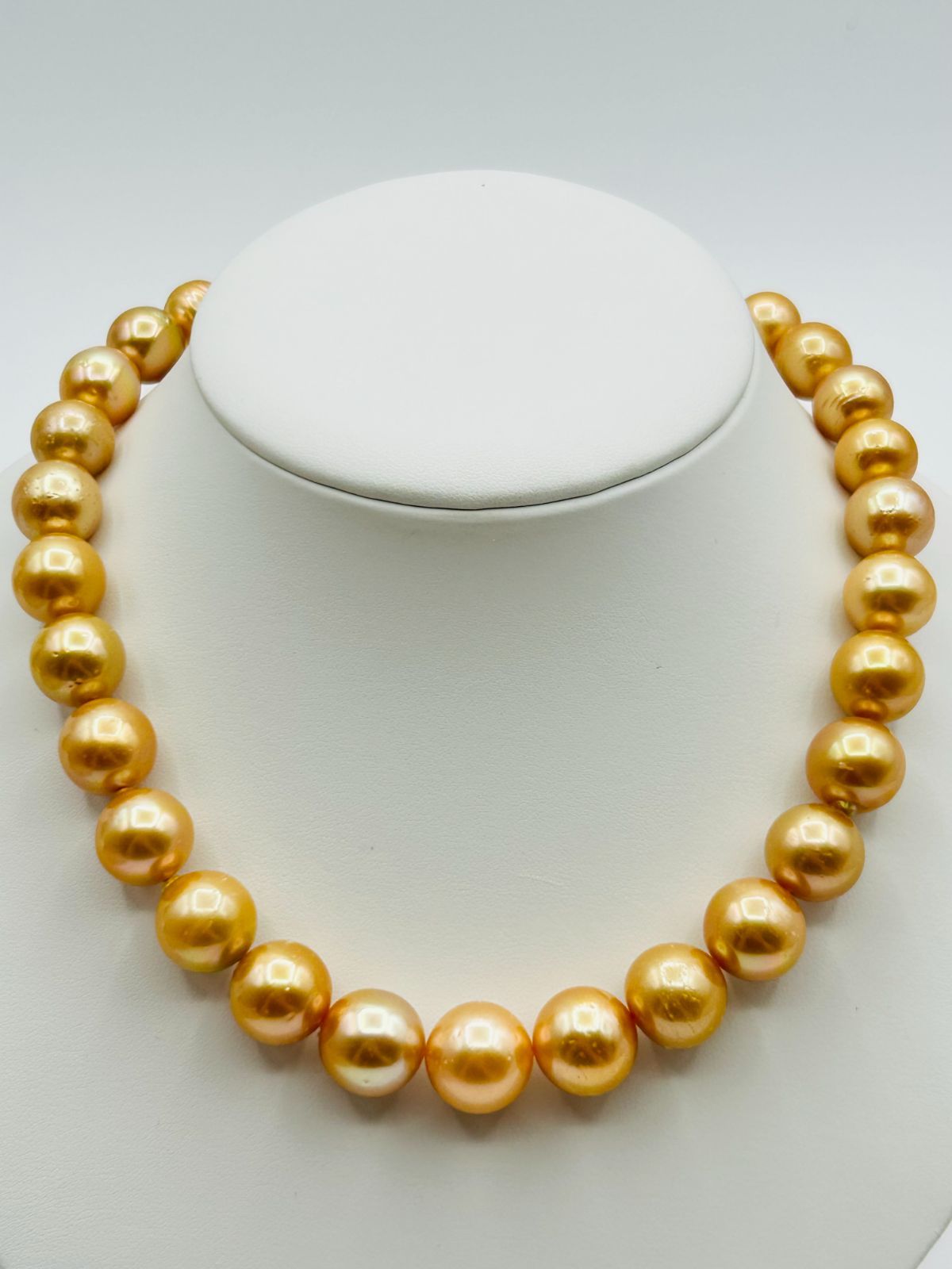 「憧れのビッグサイズ！」南洋 白蝶 パール ナチュラルゴールド 真珠 ネックレス 約11.0-15.0ｍｍ South Sea Pearl 南洋金珠