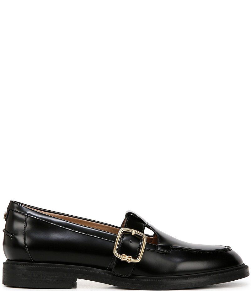サムエデルマン レディース シューズ スリッポン・ローファー レザー ローファー Sam Edelman Elaina Leather T Strap Oversize Buckle Slip Mar