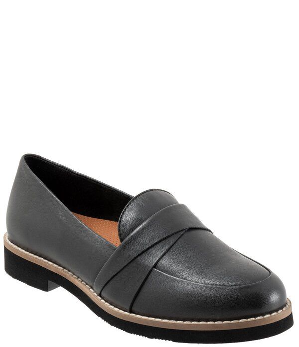 ソフトウォーク レディース シューズ スリッポン・ローファー レザー SoftWalk Walsh Leather Loafers Black ブラック