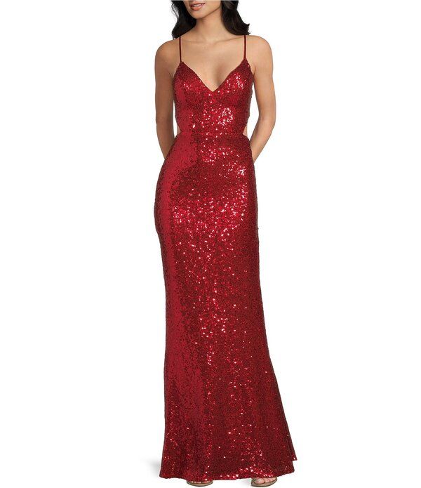 ハニーアンドロージー レディース トップス ワンピース カットアウト スパンコール レース Honey and Rosie Sequin LaceUp Back CutOut Long Dress R