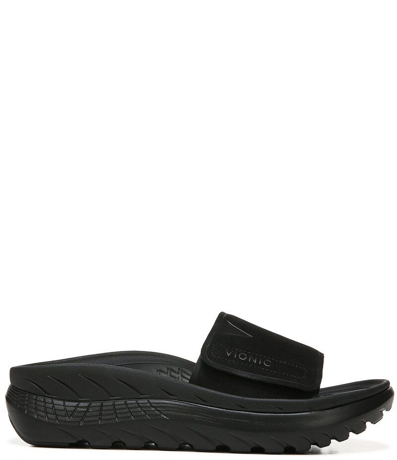 バイオニック レディース シューズ サンダル プラットフォーム Vionic Rejuvenate Recovery Platform Arch Support Slides BlackBlack ブ