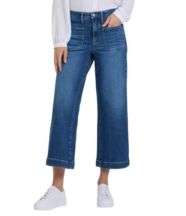 エヌワイディージェイ レディース ボトムス デニムパンツ ワイドレッグ プチ アンクル ジーンズ NYDJ Petite Size Teresa LiftuckR Technology Stretch