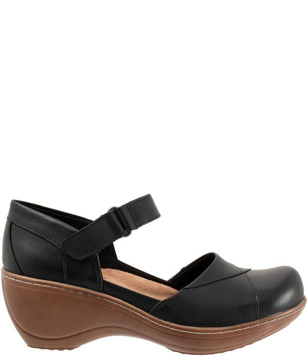 ソフトウォーク レディース シューズ サンダル レザー SoftWalk Miri Leather Mary Jane Clog Pumps Black ブラック
