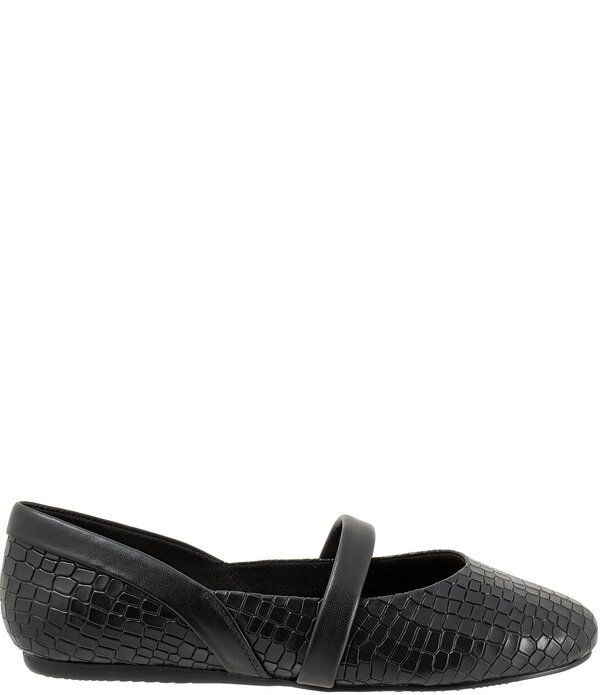 ソフトウォーク レディース シューズ パンプス レザー SoftWalk Samara Croco Embossed Leather Mary Jane Flats Black ブラック 26,520円
