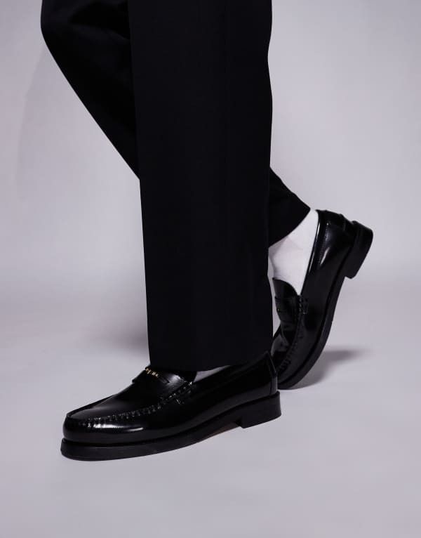 ウォークロンドン メンズ シューズ スリッポン・ローファー レザー ローファー Walk London Dalston penny loafers smooth leather Black ブラック