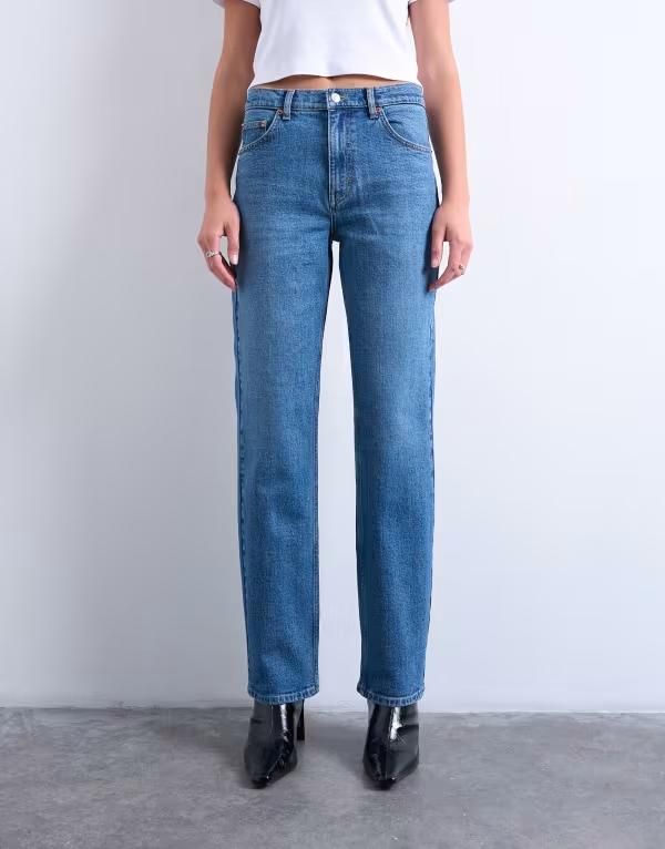 トップショップ レディース ボトムス デニムパンツ ヴィンテージ ストレート ジーンズ Topshop Orson mid rise comfort straight leg jeans in vin