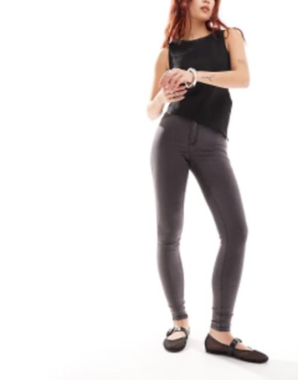ノイジーメイ レディース ボトムス デニムパンツ ハイウエスト ジーンズ Noisy May Callie high waist skinny jeans Gray グレー
