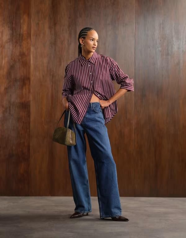 ノイジーメイ レディース ボトムス デニムパンツ ストレート デニム ジーンズ Noisy May Alexa mid rise straight leg jeans in dark blue den