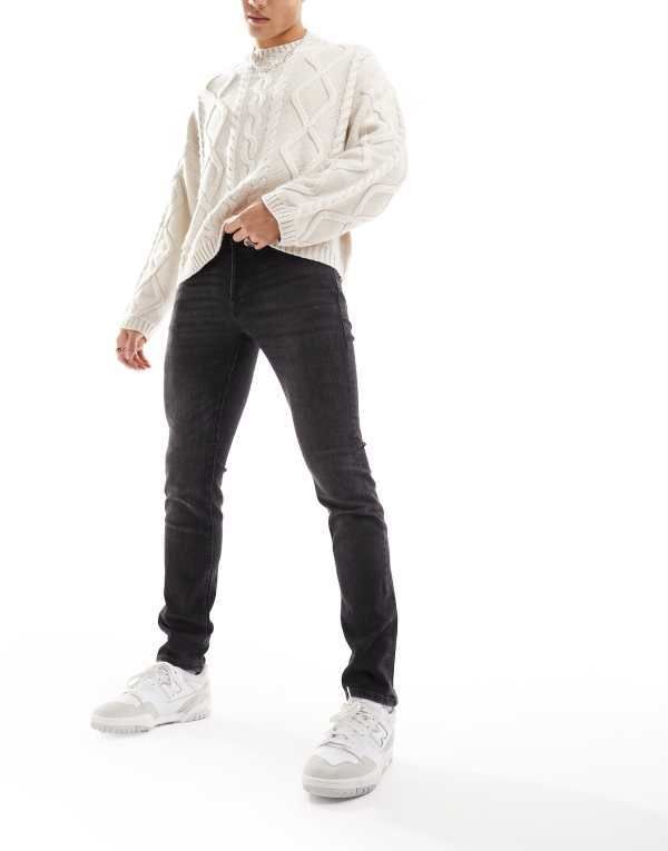 ジャック アンド ジョーンズ メンズ ボトムス デニムパンツ ジーンズ Jack Jones glenn slim jeans in washed Washed black ブラック