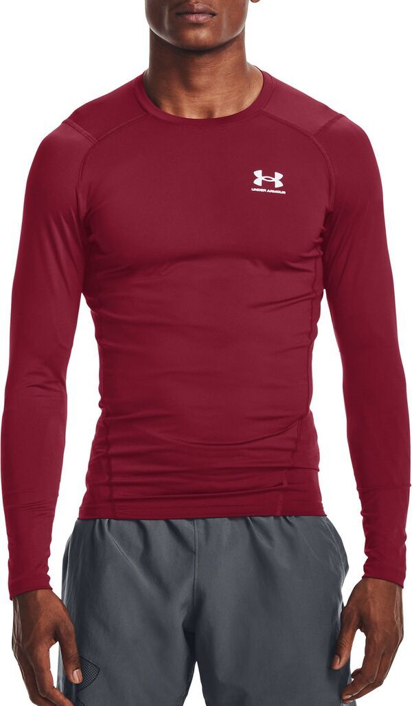 アンダーアーマー メンズ トップス シャツ Under Armour Mens HeatGear Compression Long Sleeve Shirt CardinalWhite ホワイト