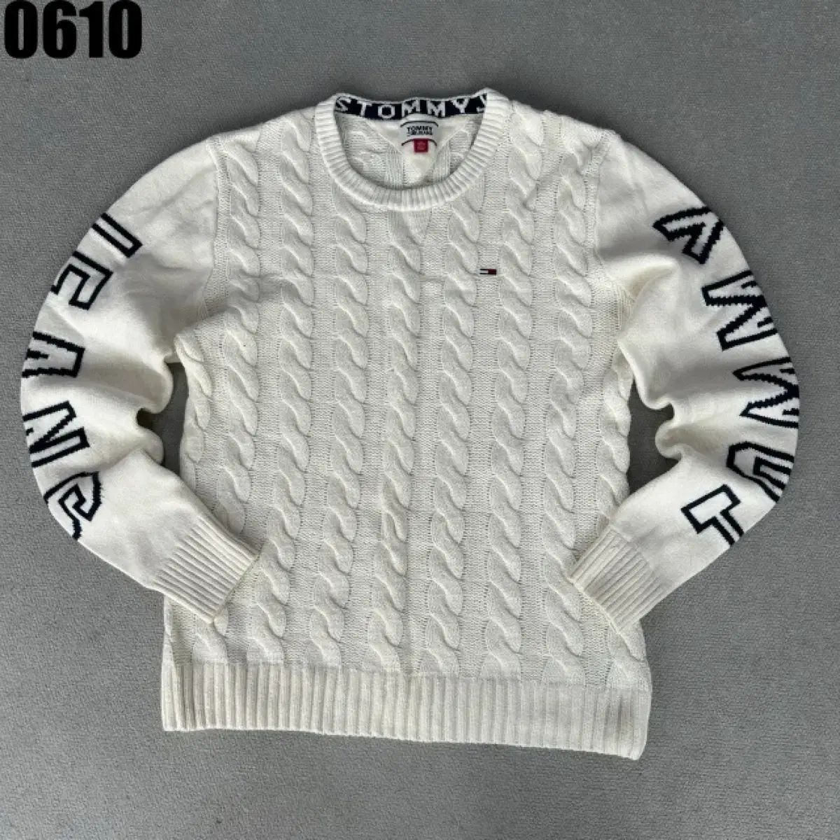 TOMMY JEANS トミー ジーンズ ケーブル ニット セーター 白 XL - メルカリ