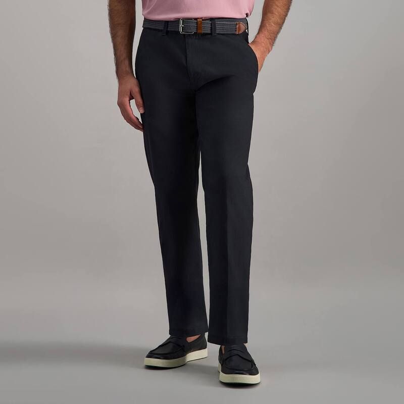ハガー メンズ ボトムス カジュアルパンツ Mens Haggar Stretch Straight Fit Leisure Pants Black ブラック