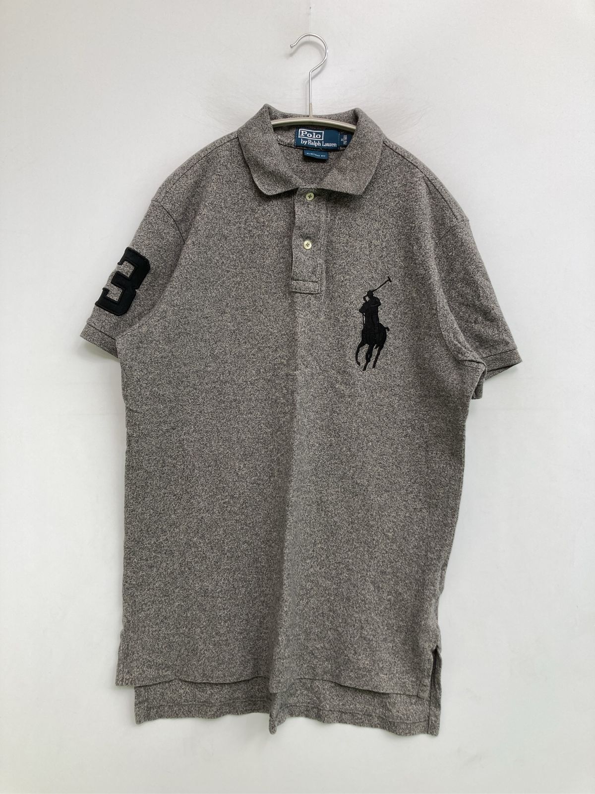 Polo by Ralph Lauren ポロバイラルフローレン ポロシャツ M グレー ワンポイント ブランドロゴ 刺繍 半袖 メンズ