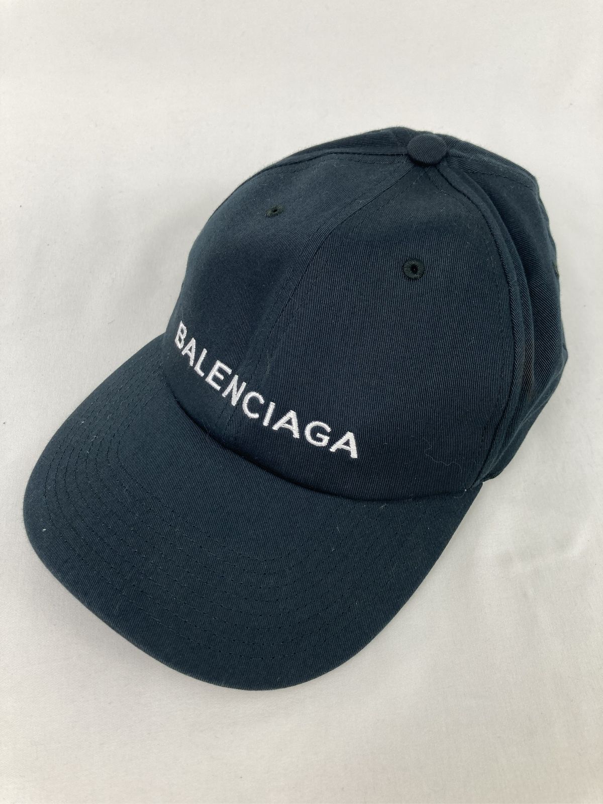 BALENCIAGA バレンシアガ ロゴキャップ ブラック Lサイズ BALENCIAGA バレンシアガ キャップ L ブラック コットン ベースボール