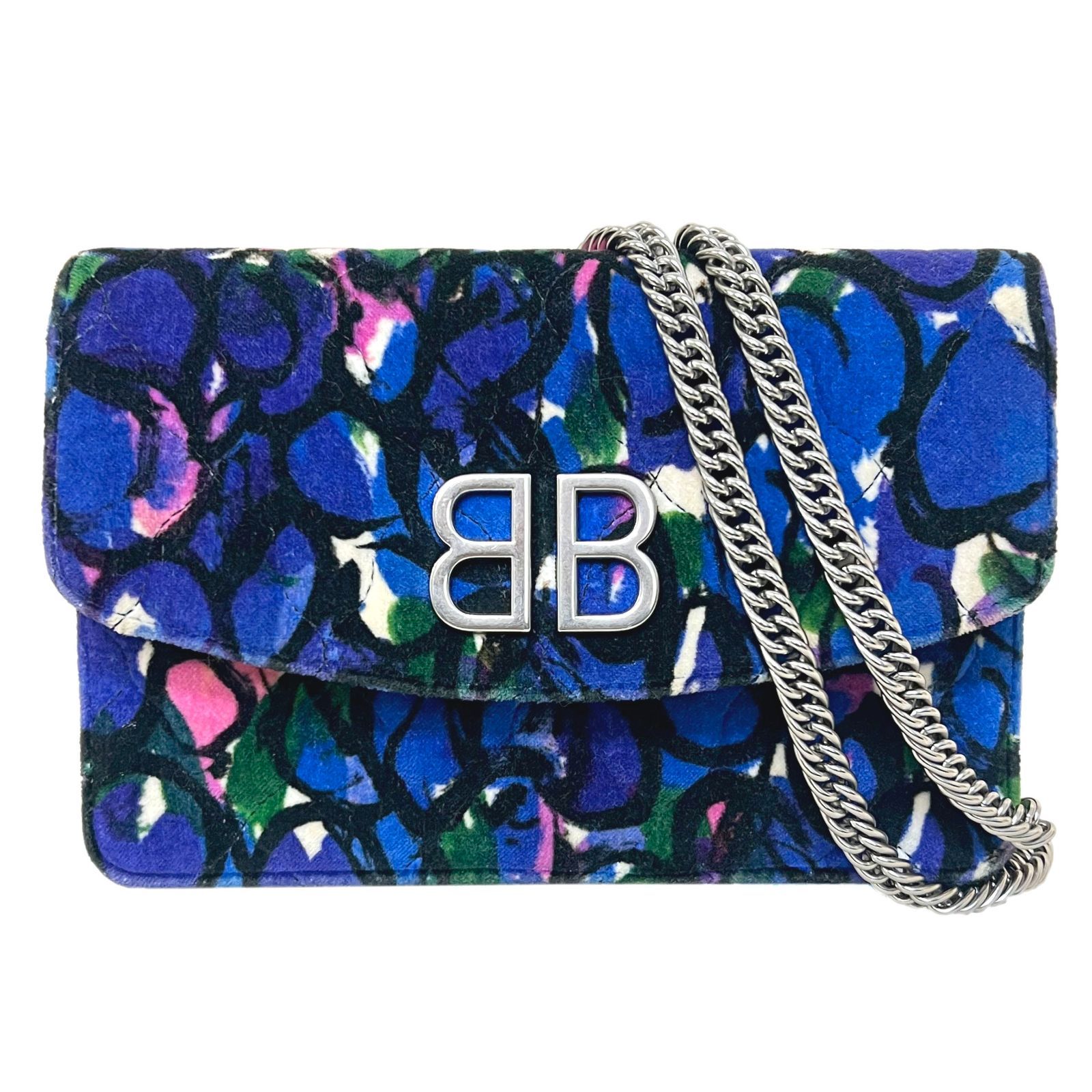 BALENCIAGA　バレンシアガ　バッグ　ベルベット　チェーン　ウォレット　ミニバッグ　ショルダー