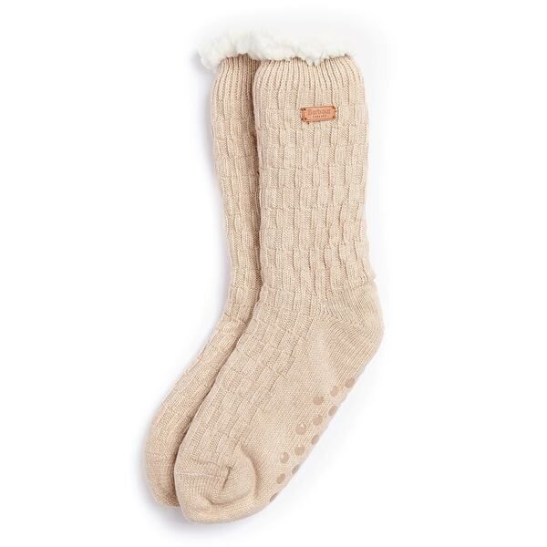 バブアー レディース アンダーウェア 靴下 ニット Barbour Cable Knit Lounge Socks Oatmeal オートミール