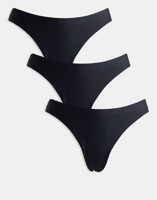 オンリー レディース アンダーウェア ブリーフパンツ ONLY 3 pack seamless thong Black ブラック
