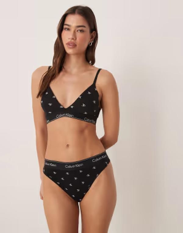 カルバンクライン レディース アンダーウェア ブリーフパンツ コットン Calvin Klein Icon Cotton Modal high leg tanga pattern DIAMOND LO