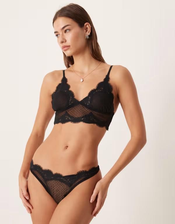 フリーピープル レディース アンダーウェア ブリーフパンツ Free People fiona thong Black ブラック