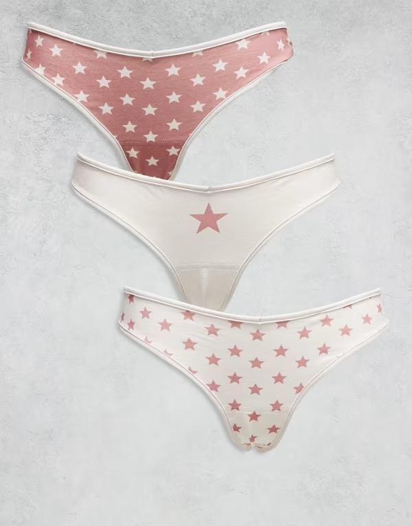 デイジーストリート レディース アンダーウェア ブリーフパンツ グラフィック Daisy Street 3 pack star graphic briefset Pink multi ピンク