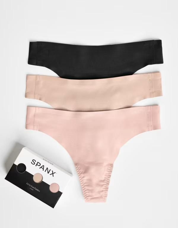 スパンク レディース アンダーウェア ブリーフパンツ SPANXsmooth FitToYou 3pack stretchy thongs Multi マルチカラー