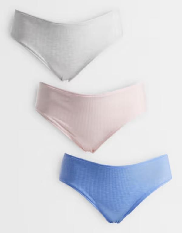 エイソス レディース アンダーウェア ブリーフパンツ ハイウエスト ASOS Curve ASOS DESIGN Curve 3 pack high waist briefs pink cream r