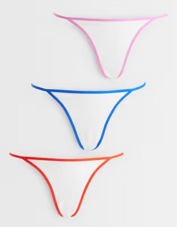 エイソス レディース アンダーウェア ブリーフパンツ コントラスト コットン ASOS DESIGN 3pack cotton tanga thongs with contrast binding r