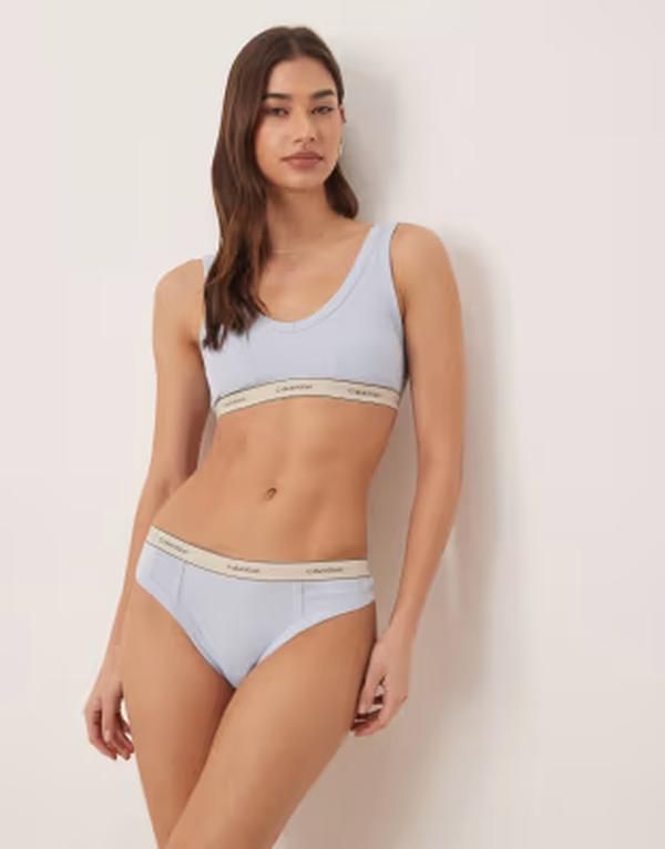 カルバンクライン レディース アンダーウェア ブリーフパンツ コットン Calvin Klein Heritage Cotton thong in light Breezy blue ブルー