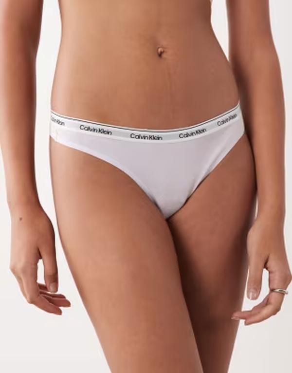カルバンクライン レディース アンダーウェア ブリーフパンツ ロゴ Calvin Klein Icon Logo thong in lilac Frosty Lilac ライラック
